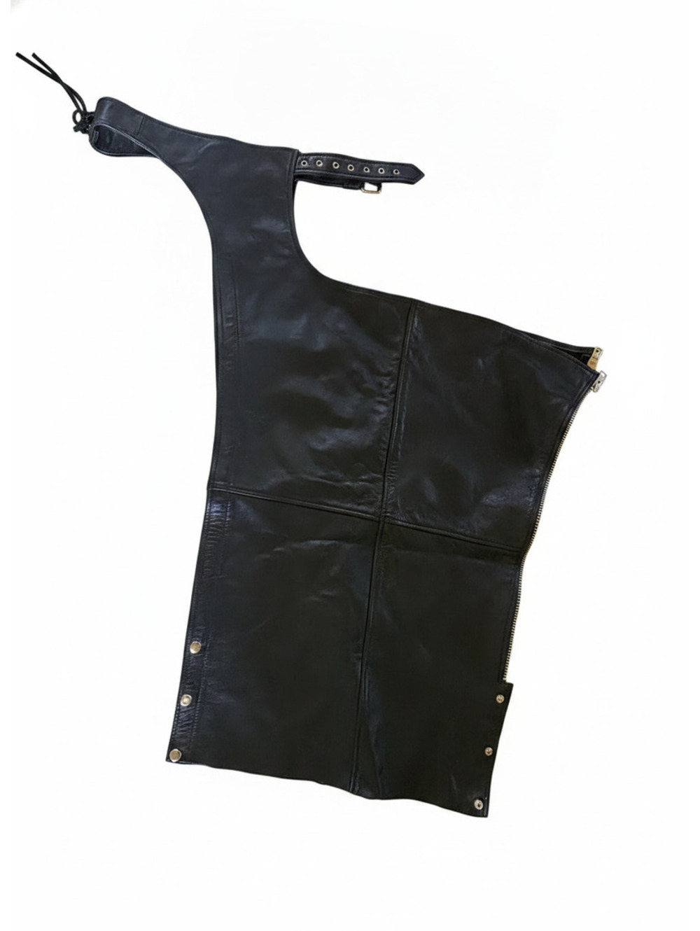 Wilsons Black Leather Adjustable Riding Chaps with Waist Buckle